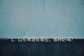 1、山東啤酒有哪些，哪種好喝？