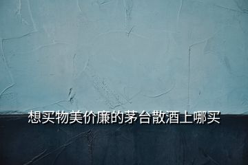想買物美價(jià)廉的茅臺(tái)散酒上哪買