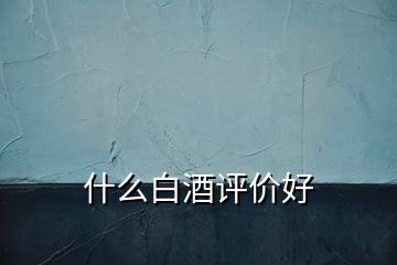 什么白酒評價(jià)好