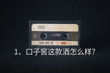 1、口子窖這款酒怎么樣？