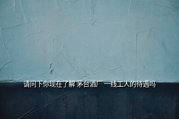 請(qǐng)問(wèn)下你現(xiàn)在了解 茅臺(tái)酒廠 一線工人的待遇嗎