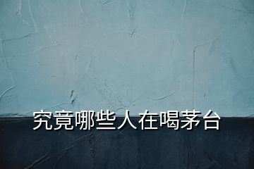究竟哪些人在喝茅臺(tái)