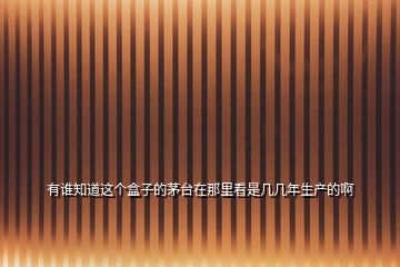 有誰知道這個盒子的茅臺在那里看是幾幾年生產的啊
