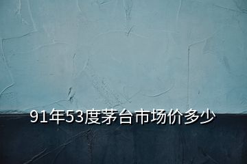 91年53度茅臺市場價(jià)多少