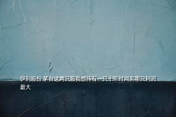 伊利股份 茅臺(tái)這兩只股我想持有一只十年時(shí)間買(mǎi)哪只利潤(rùn)最大