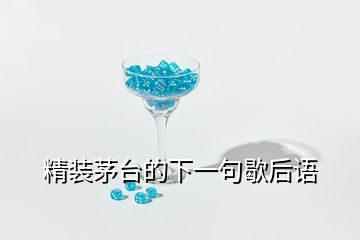 精裝茅臺的下一句歇后語