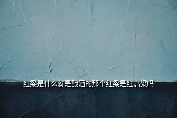 紅梁是什么就是釀酒的那個(gè)紅梁是紅高粱嗎