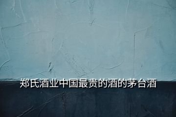 鄭氏酒業(yè)中國最貴的酒的茅臺(tái)酒
