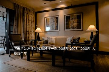 飛天茅臺(tái)酒多少錢(qián)2003年一瓶 2005年 2007年2008年 大概每個(gè)年