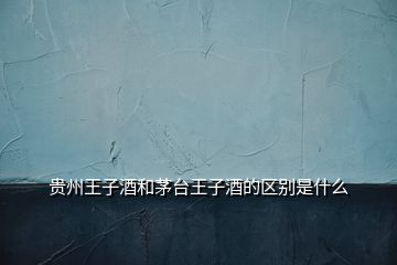 貴州王子酒和茅臺王子酒的區(qū)別是什么