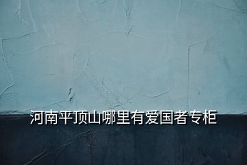 河南平頂山哪里有愛(ài)國(guó)者專柜
