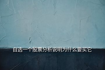 自選一個(gè)股票分析說(shuō)明為什么要買它