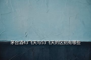 茅臺(tái)酒43飛天與53飛天的區(qū)別有哪些
