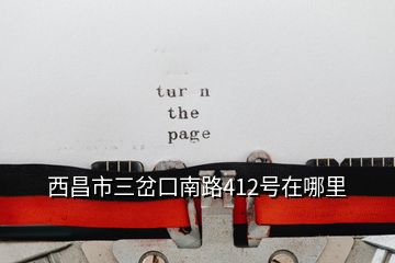 西昌市三岔口南路412號(hào)在哪里