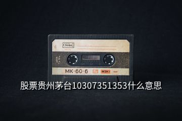 股票貴州茅臺(tái)10307351353什么意思