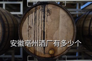 安徽亳州酒廠有多少個(gè)