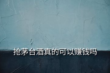 搶茅臺(tái)酒真的可以賺錢(qián)嗎