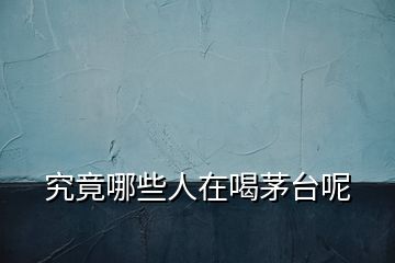 究竟哪些人在喝茅臺(tái)呢