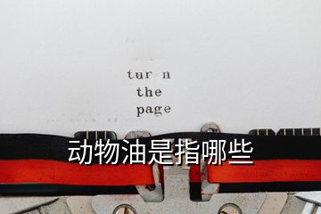 動(dòng)物油是指哪些