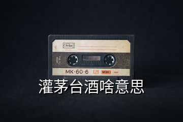 灌茅臺(tái)酒啥意思
