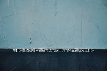 為什么釀酒過程中要經常放氣放出的氣體主要成分是什么