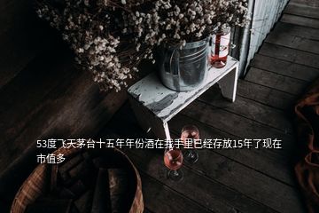 53度飛天茅臺十五年年份酒在我手里已經(jīng)存放15年了現(xiàn)在市值多