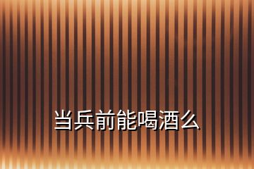 當兵前能喝酒么