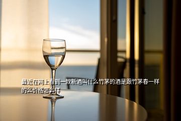 最近在網上看到一款新酒叫什么竹茅的酒是跟竹茅春一樣的么價格怎么樣