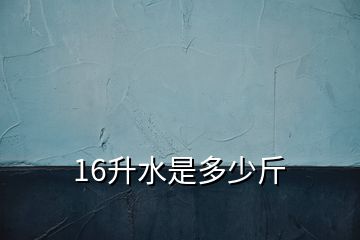 16升水是多少斤