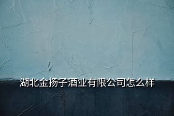 湖北金揚(yáng)子酒業(yè)有限公司怎么樣