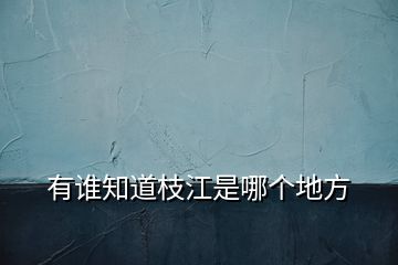 有誰(shuí)知道枝江是哪個(gè)地方