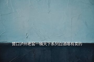 營口瀘州老窖一桶天下系列白酒哪有賣的