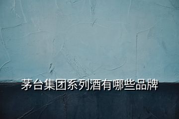 茅臺集團系列酒有哪些品牌