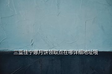 三亞佳寧娜月餅領取點在哪詳細地址哦