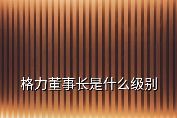 格力董事長(zhǎng)是什么級(jí)別