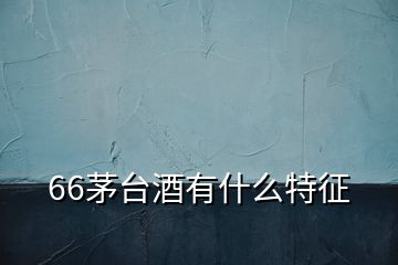 66茅臺(tái)酒有什么特征