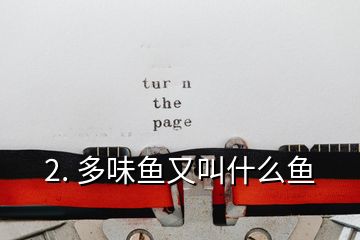 2. 多味魚(yú)又叫什么魚(yú)