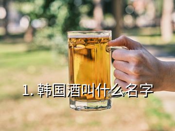 1. 韓國(guó)酒叫什么名字