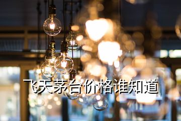 飛天茅臺價格誰知道