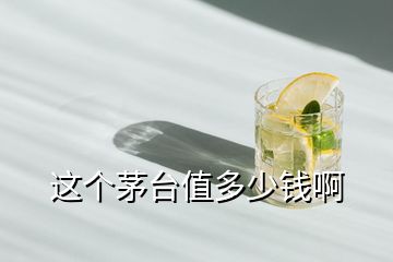 這個(gè)茅臺(tái)值多少錢啊