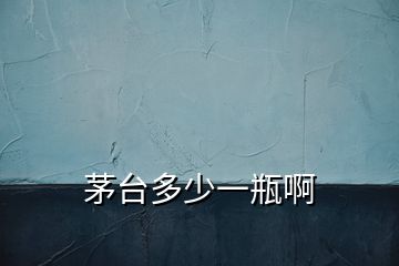 茅臺多少一瓶啊