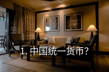 1. 中國(guó)統(tǒng)一貨幣？