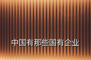 中國(guó)有那些國(guó)有企業(yè)