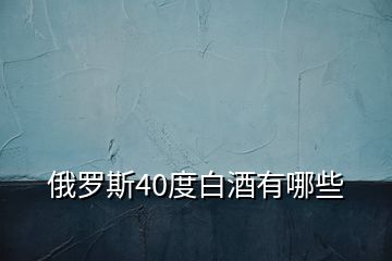俄羅斯40度白酒有哪些