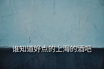 誰知道好點(diǎn)的上海的酒吧