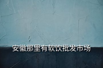 安徽那里有軟飲批發(fā)市場