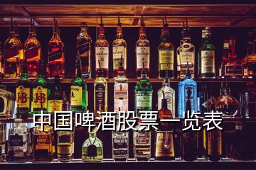中國(guó)啤酒股票一覽表