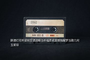 醉酒燈花聽(tīng)梁?？諡I眼當(dāng)祈福愿君莫做獨(dú)醒夢(mèng)當(dāng)歌幾何玉漿瓊