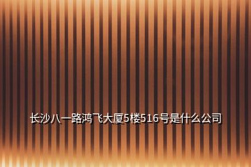 長沙八一路鴻飛大廈5樓516號(hào)是什么公司