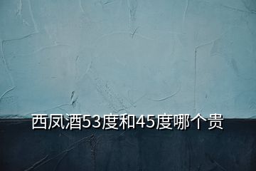 西鳳酒53度和45度哪個貴